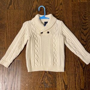 Janie and Jack Boys size 2T Cream Cable Knit Sweater